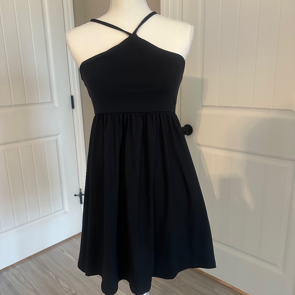 Susana Monaco Black Halter Cross-Strap Dress